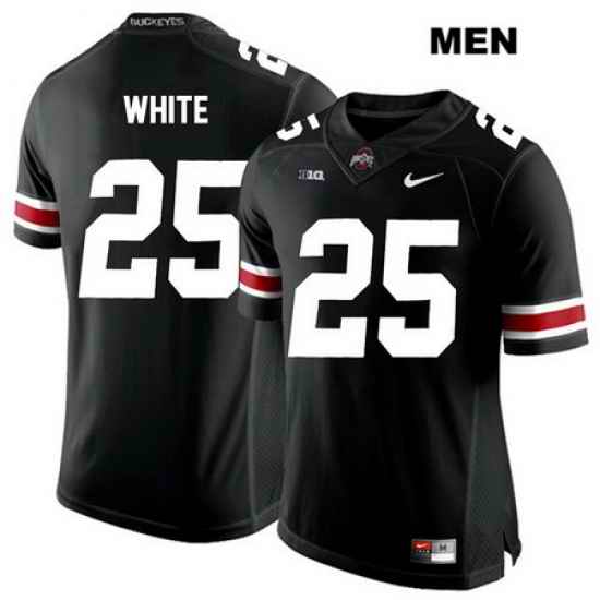 Brendon White White Font Ohio State Buckeyes Authentic Stitched Mens  25 Nike Black College Football Jersey Jersey
